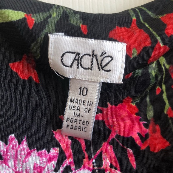 Cache Floral Print Dress, Size 10 - Picture 3 of 4
